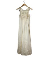 Vanity Fair Vintage Silky Nightgown Chemise Slip Dress Cottage Lace Size XS