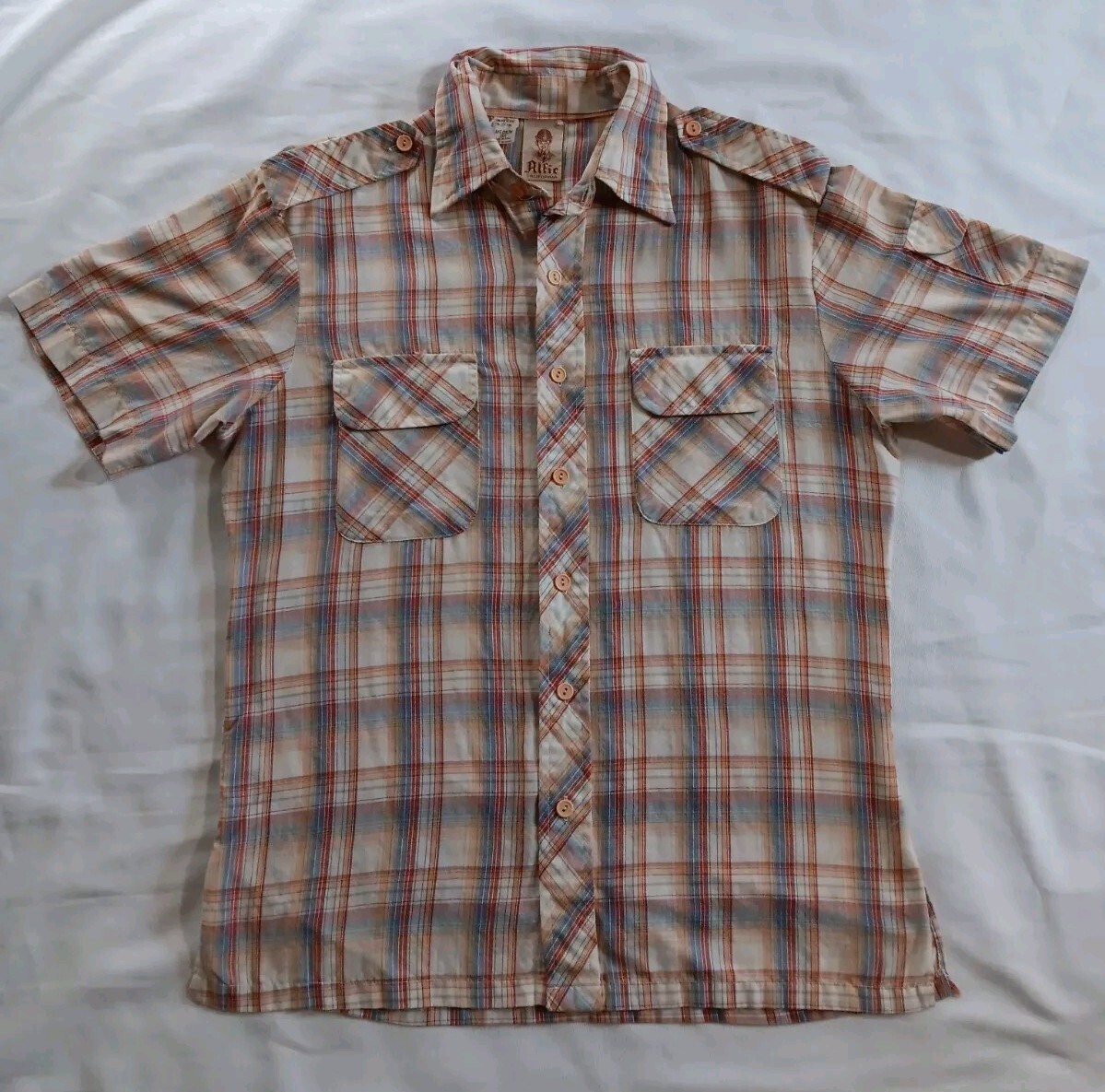 Vtg 70s 80s Alfie California Button-Up Shirt Short Sleeve Med 15.5