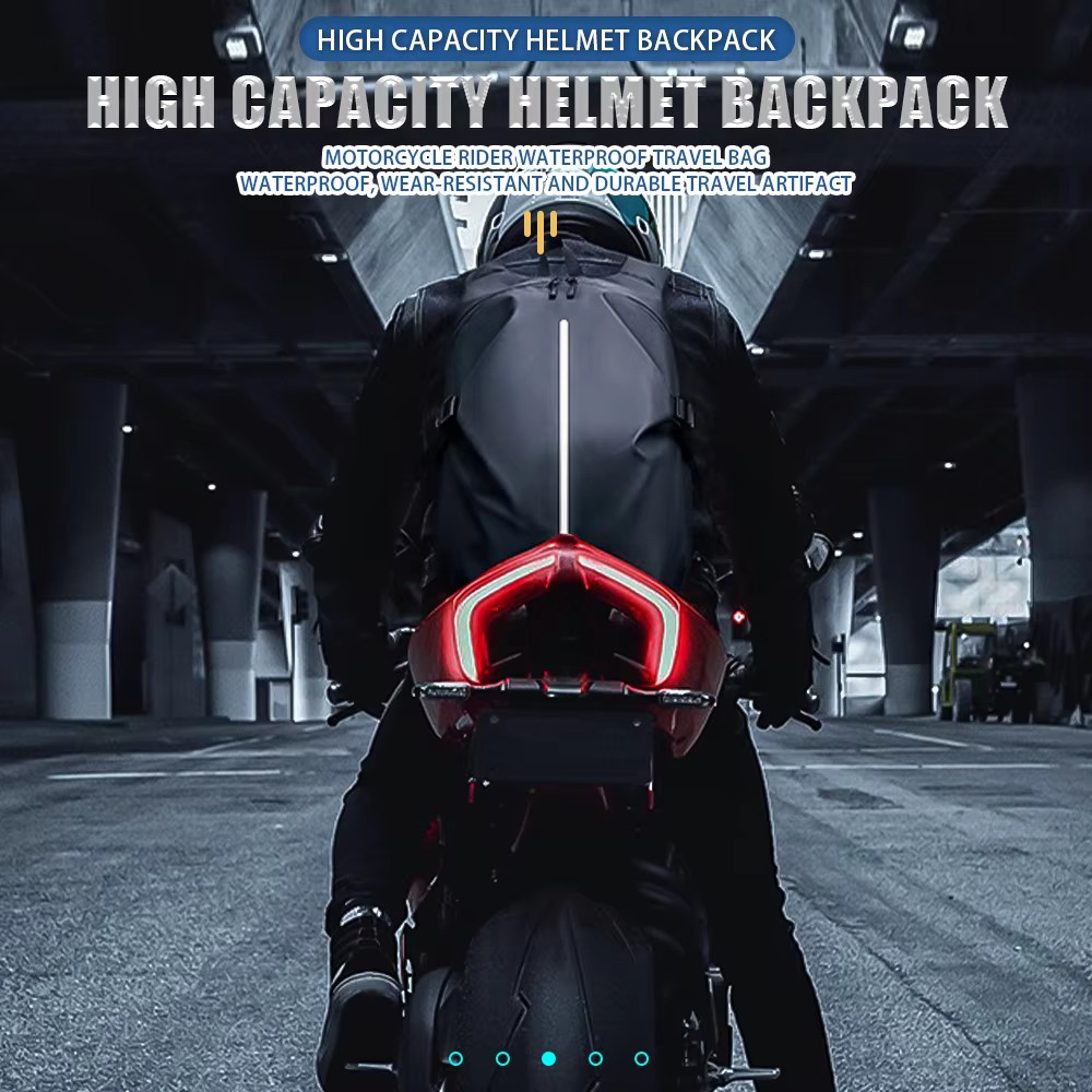 - Senza marca/Generico - - Zaino Impermeabile in Tessuto Oxford per Casco Moto, Grande Capacità - Miniatura 2