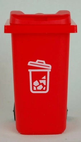 Mini Curbside Recycle Bin & Trashcan Pencil Cup Holder Set of 2- 5.5 inches Red - Picture 4 of 12