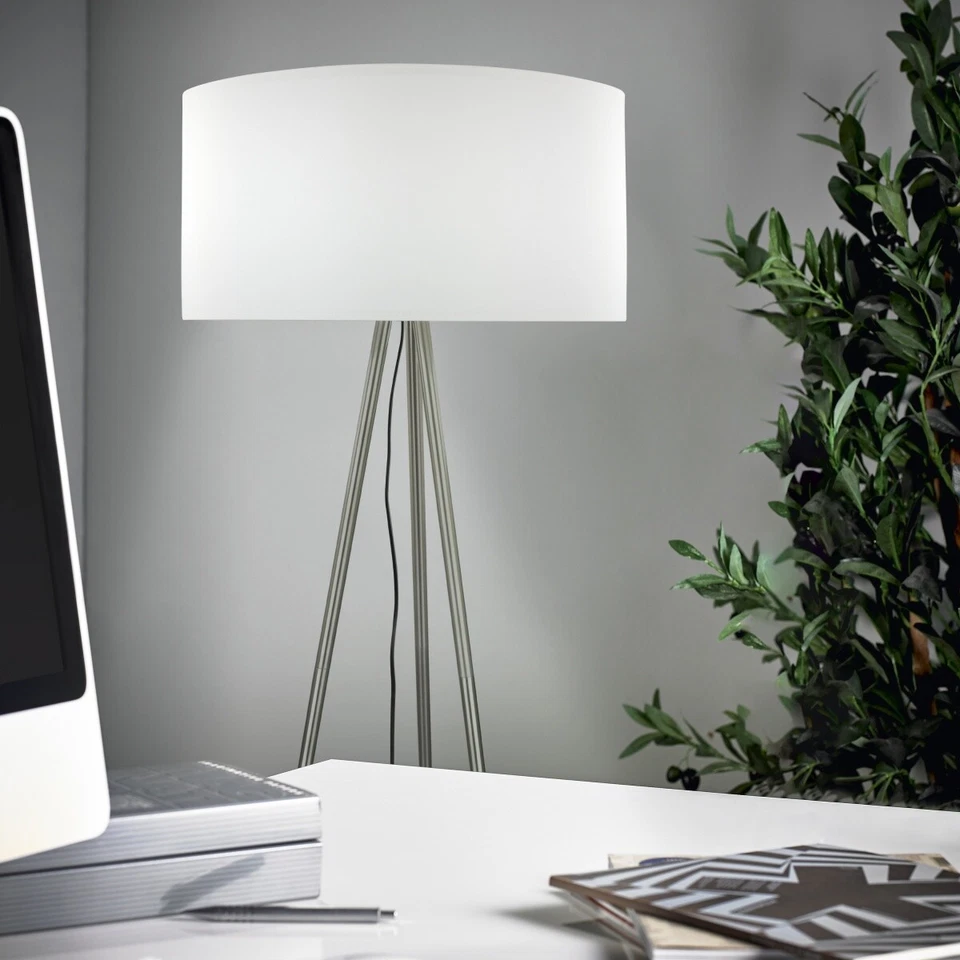 Steh Lampe skandinavisch Dreibein Tripod Stoffschirm creme weiß ST51 TOP - Bild 4 von 4