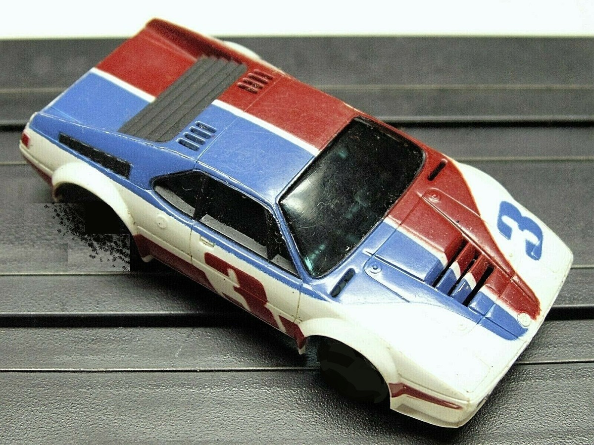 AFX HO-SCALE RACING BMW‐1 AFX BMW M1 0016 White HO Slot Car Turbo Chasis Tomy In Stock