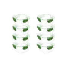 Superio Plastic Food Storage Containers, Airtight Lids, 16 oz., Green, 8 pack