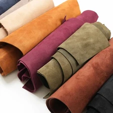 Suede Leather Scraps 1 lb, Cowhide Suede Leather 3.5-4 oz