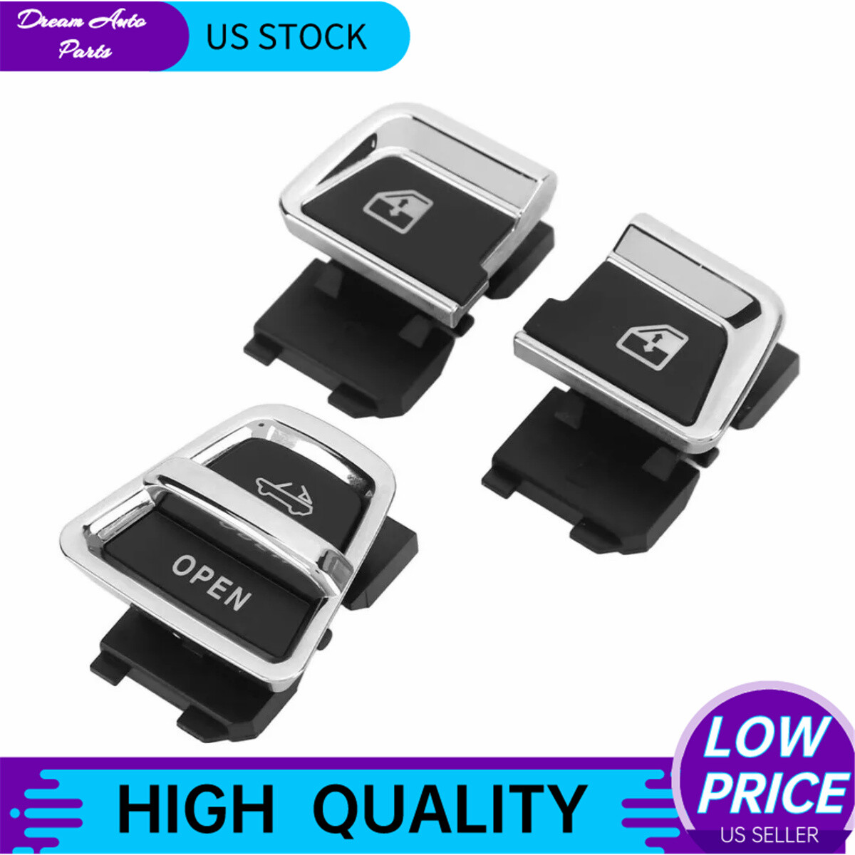 3 Pcs Left Right Window Roof Open Switch Button For Ferrari California 2009-2014