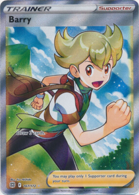 Barry (Full Art) - 167/172 Ultra Rare Brilliant Stars NM Pokemon TCG