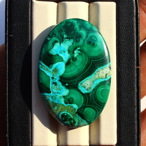 3 Pcs Natural Malachite Chrysocolla Top Grade 44mm-52mm Cabochon Loose Gemstones - Picture 5 of 16