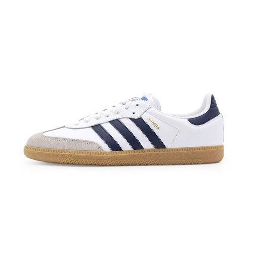 IF3814 adidas Originals Samba OG White Grey Night Navy Blue Indigo Gum (uomo) - Foto 2 di 10