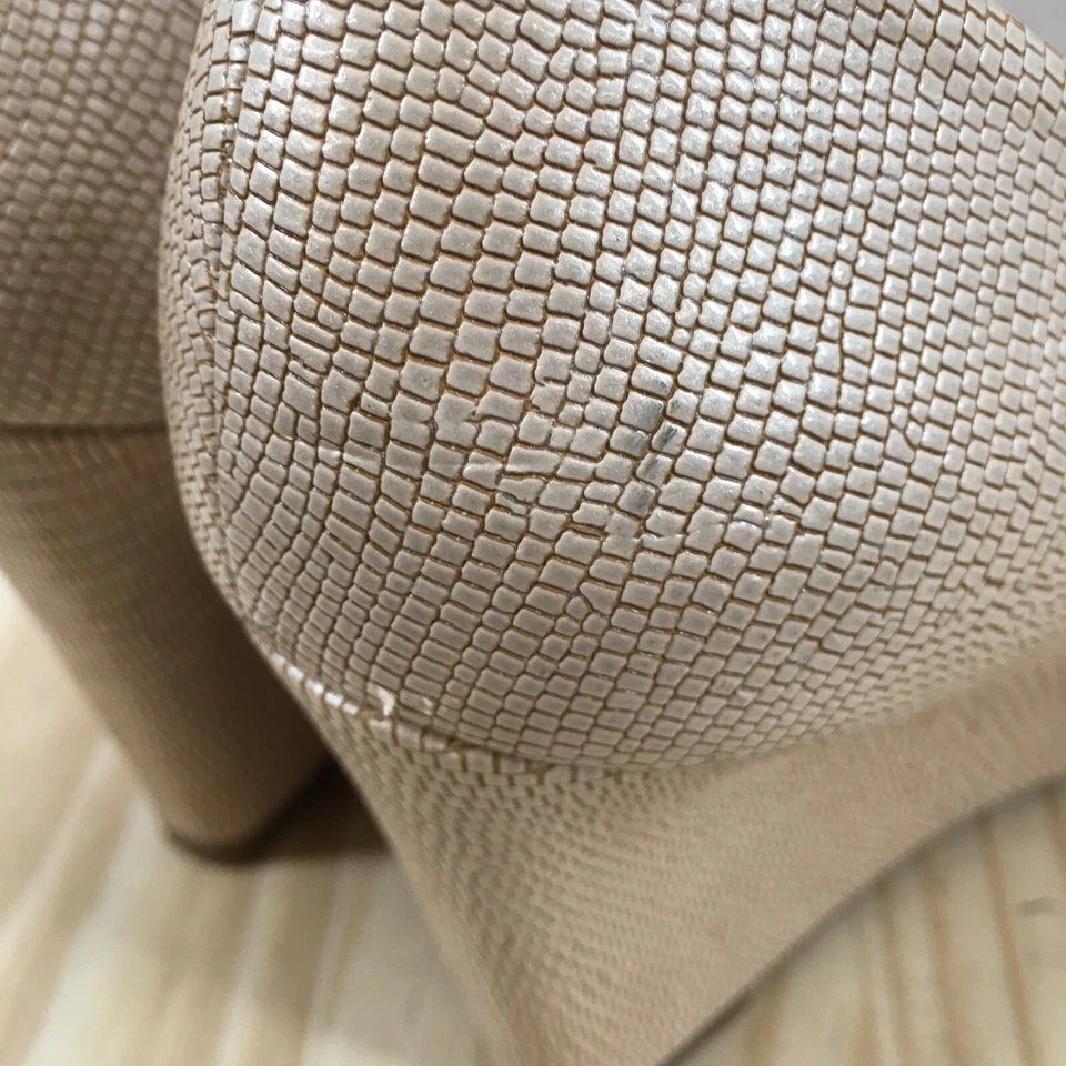 Sandalias Franco Sarto Mujer 8 M Jamila Pump Slip On Cuña Tacones Beige Cuero Foto 4 de 4