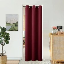 Door Curtain 80 Inch Length for Doorway, Bedroom Closet 34W x 80L Burgundy