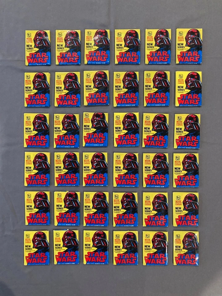 1977 STAR WARS 🔵🟡🔴⚫️🌑 / ЗАПЕЧАТАННЫЙ — НЕРАСПЕЧАТАННАЯ восковая упаковка Topps (1); серия 2 - Изображение 3 из 4