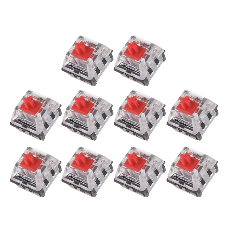 Mechanical Keyboard Red Linear Switches for Quick and Responsive Typing 10-Pack Trigger Shaft Design