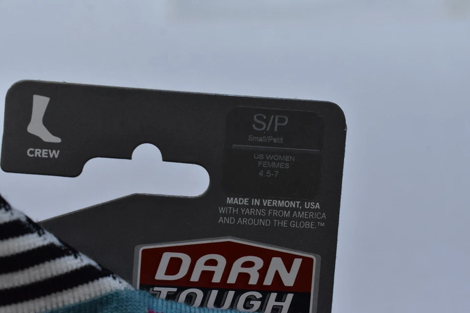 Darn Tough USA Merino Wool Lifestyle Crew Lightweight Sock Teal Panda Hoola S - Image 3 of 4