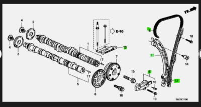 Honda Genuine OEM 2006-2011 CR-V RE K24Z6 2.4 Timing Chain set 8