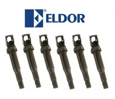 6 x Updated Ignition Coils with Spark Plug Connectors ELDOR OEM for BMW