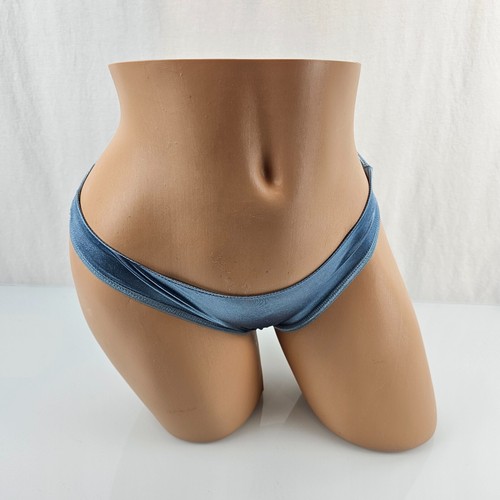 Gilligan & O'Malley Blue Slippery Shiny Vintage 90s Panties Second Skin Satin 6 - Picture 2 of 5
