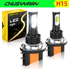 2x H15 LED CSP Headlight Car Fog Daytime Running Light Bulb DRL White Lamp