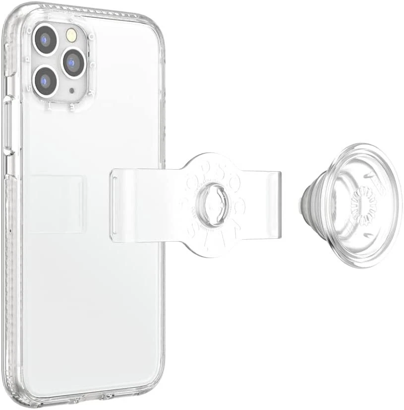 Funda PopSockets para iPhone 11 PRO/X/XS con empuñadura y deslizamiento para teléfono - Transparente Foto 2 de 4