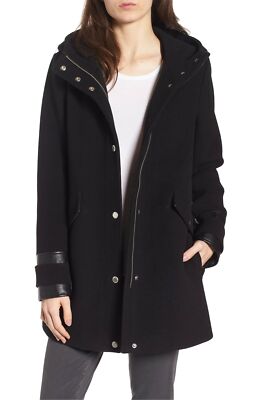 Marc New York by Andrew Marc Womens Ally 30'' Wool Plush Coat Black Sz 6