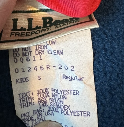 Vintage L.L. Bean Child’s Fleece Pullover Blue Snap Closure Size Small Kids Boy - Picture 5 of 6