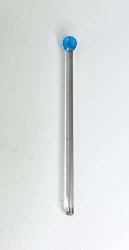 Glass Midcentury Modern Swizzle Stick Cocktail Stirrer Blue Spoon Tip Barware - Picture 2 of 3