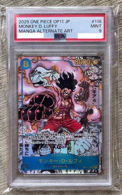 PSA 9 Luffy SEC OP11-118 Manga Alt Art Comic Parallel Fist ONE