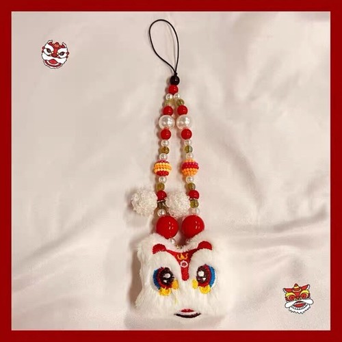 Handmade Beaded Lions Phone Chain Detachable Phone Lanyard Ornament Wrist Straps - Zdjęcie 5 z 8