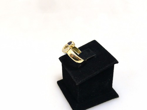 Anillo de oro amarillo con diamantes y zafiro | oro 585 | aprox. 3,6 g - Imagen 2 de 5