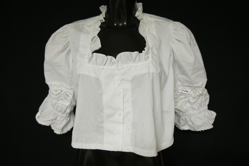 Gr.48 Dirndlbluse weiß Bluse für Dirndl Country Line mit Spitze Rüschen B11204 - Bild 1 von 4