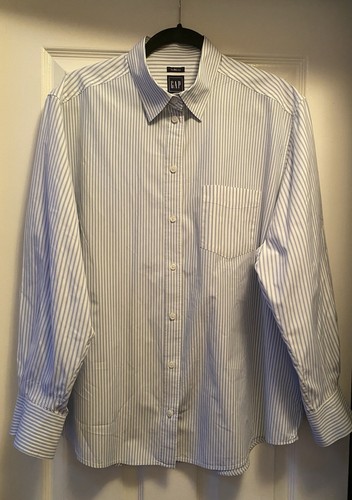 Camisa GAP para mujer The Big azul a rayas-grande