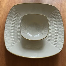 One Piece Chip/Dip Reflections Collection by Lenox 24K Trim Rare Pattern