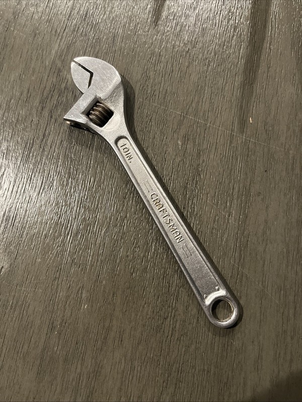 Vintage Craftsman 10" Inch 250mm Adjustable Wrench Forged in USA - 44604