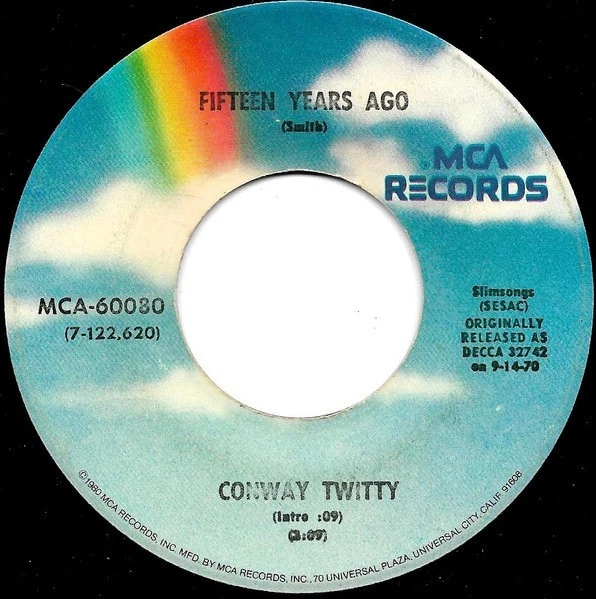 Country 45 Conway Twitty – Hello Darlin' / Fifteen Years Ago on MCA - Image 2 of 2