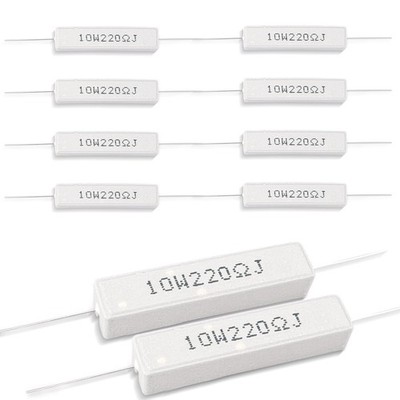 10x 10W 220Ω Keramik Zement Widerstände ±5% für DIY Projekte
