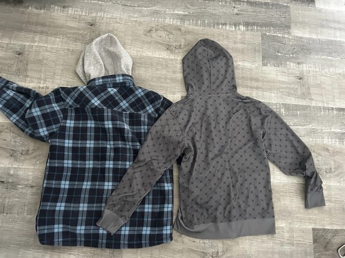 Hurley Jacket Set Youth M Front Zip Button Up Lined Flannel Jacket Rvca Volcom - Picture 2 of 10
