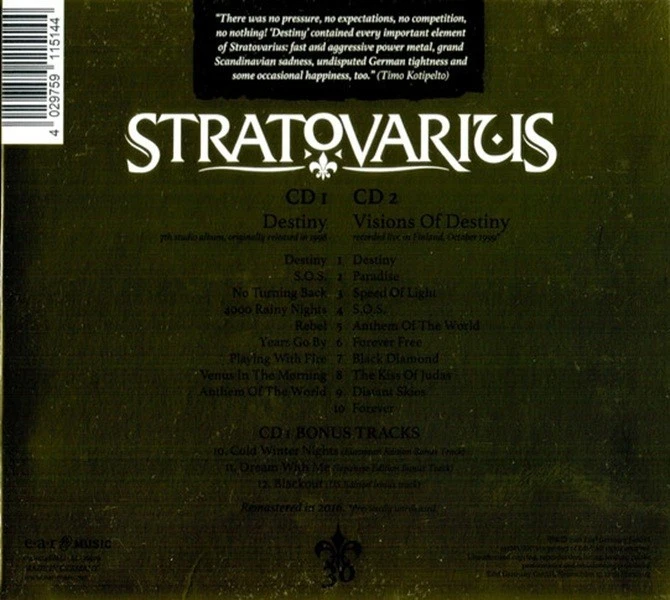 Stratovarius - Destiny 2CD Heavy Power Metal NEW SEALED Hype Sticker LOOK!! - Image 2 of 2