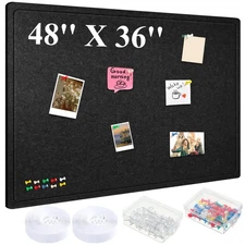 Large Bulletin Board Felt Cork Boards for Wall Frameless Foldable Pin Board D...
