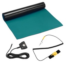 11"x18" Anti Static Mat Kit with ESD Wrist and Ground Wire, Green
