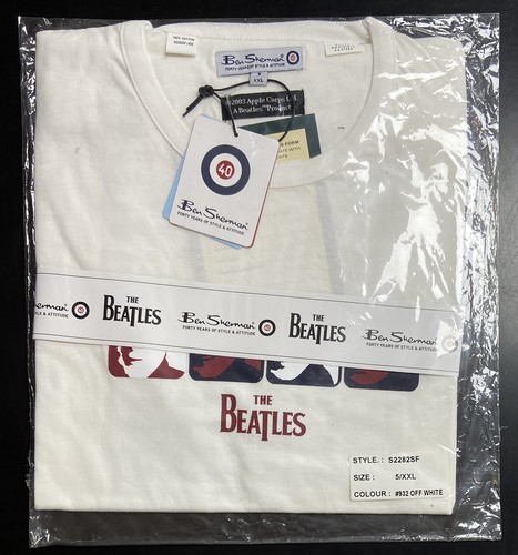 BEATLES BEN SHERMAN Original T-Shirt Neu Ungetragen In Tasche XXL/5 Weiß