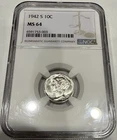 1942-S Mercury Dime Silver 10C Coin NGC MS64 (G32)