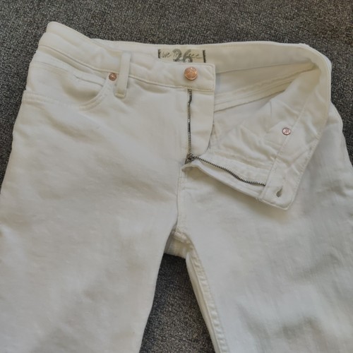 Pantalones de mezclilla Free People We The Free Carmen para mujer 26 cintura alta pierna acampanada óptica blancos - Imagen 4 de 19