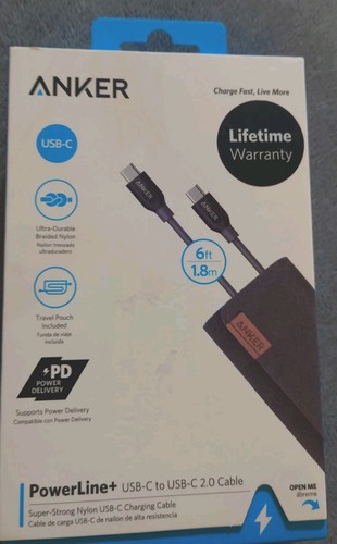 Anker USB-C 6ft PowerLine+ USB-C to USB-C 2.0 Cable