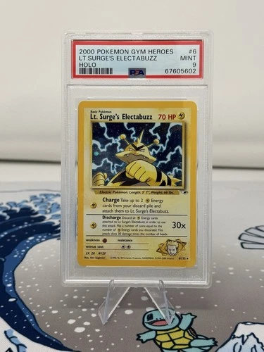 2000 Pokemon GYM HEROES LT. SURGE'S ELECTABUZZ HOLO #6 PSA 9 MINT