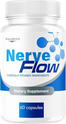 NerveFlow Nerve Support Supplement Capsules Neuropathy Natural 1 Pack 60Ct