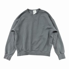 Offline By Aerie Cloud Fleece Crewneck Pullover Thumb Holes Gray Size Medium