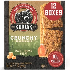 Protein Snack Bars Pack of 12 Maple Brown Sugar Whole Grains 144 Total Bars