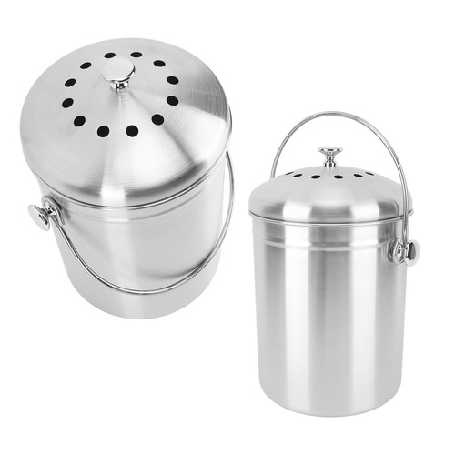 Countertop Compost Bin Round Stainless Steel Remove Odors Composting Bin AU - Picture 4 of 12