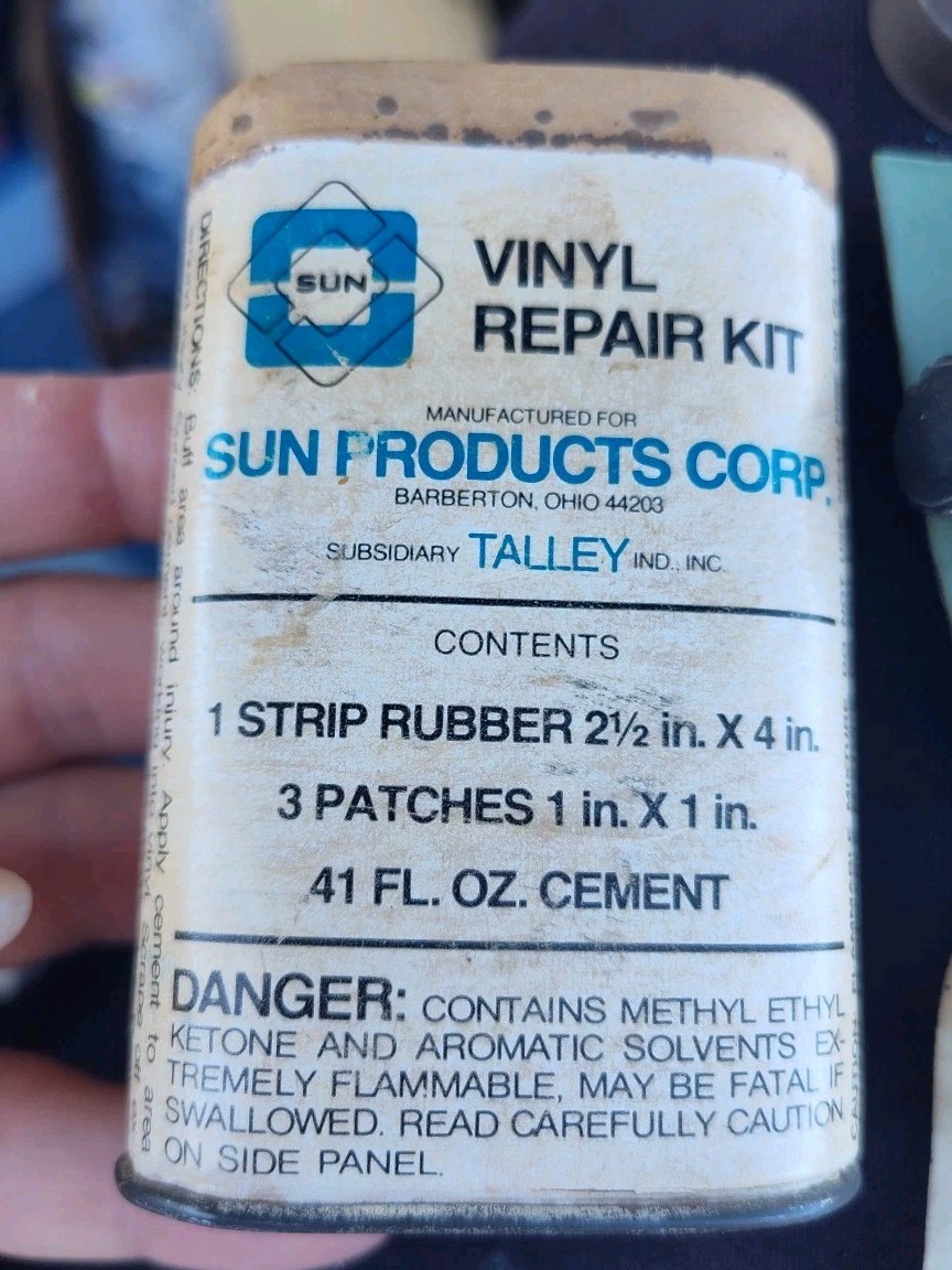 Antique 1970s Sun Products Corp Vinyl Repair Kit W/10 Cent Andrew Jackson Stamp 