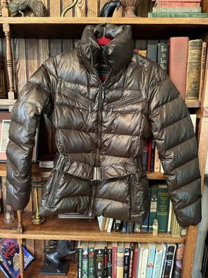 Women's  GEOX Respira Puffer Down Brown Belt Jacket Coat 4