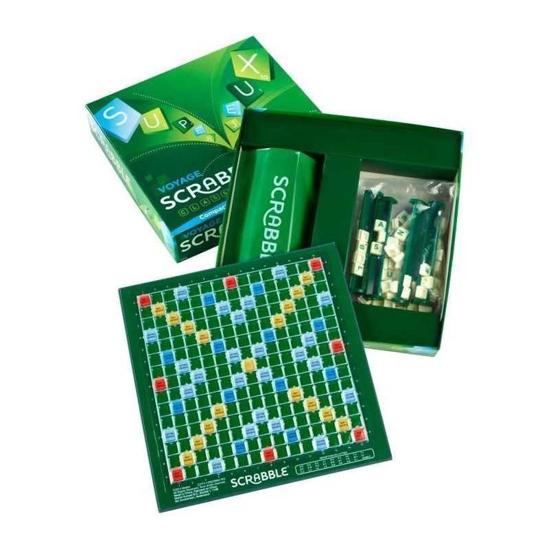Scrabble Voyage jeu de societe mini mots croises de poche pour adulte et enfant 10 ans